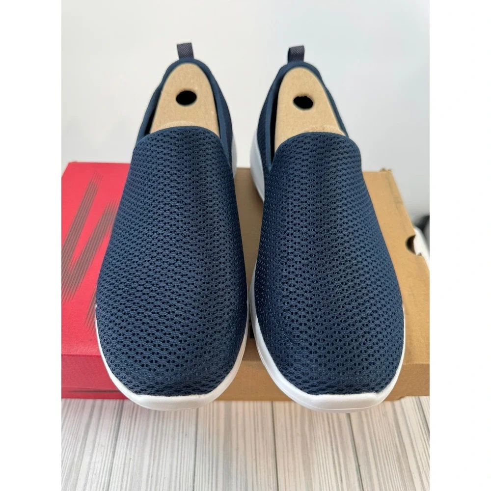 Skechers Women's Go Walk Joy Navy Blue Mesh Slip On Sneakers Wide Fit‎ 9.5 - Picture 2 of 5